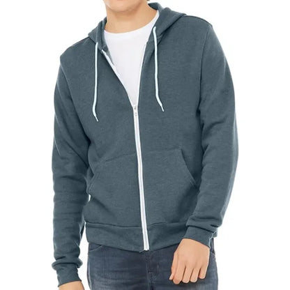 Bella Unisex Poly-Cotton Fleece Full-Zip Hoodie