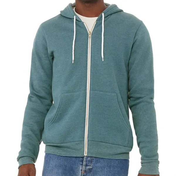 Bella Unisex Poly-Cotton Fleece Full-Zip Hoodie