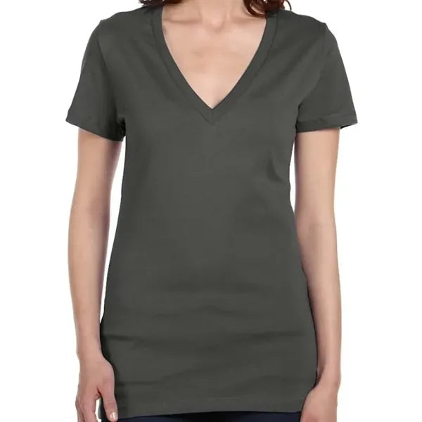 Bella Ladies Jersey Short-Sleeve Deep V-Neck T-Shirt