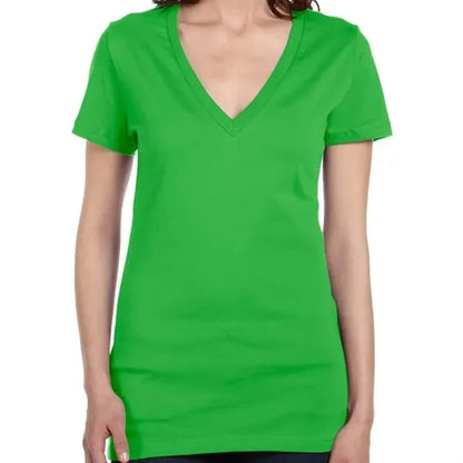Bella Ladies Jersey Short-Sleeve Deep V-Neck T-Shirt