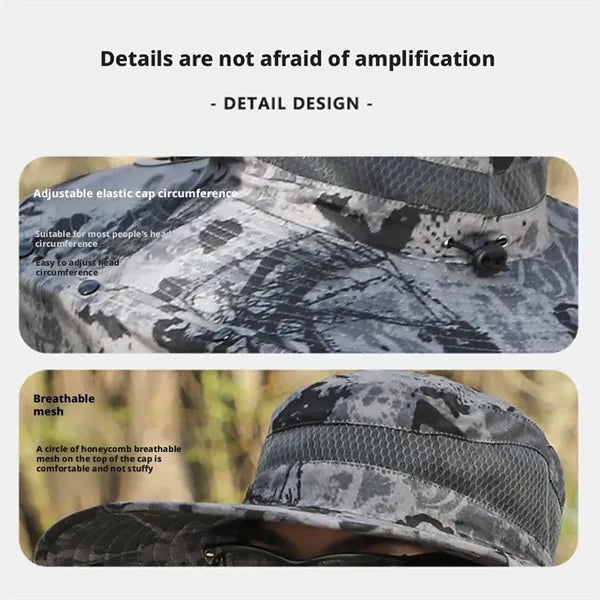Wide Brim Sun Hat With Solar Fan