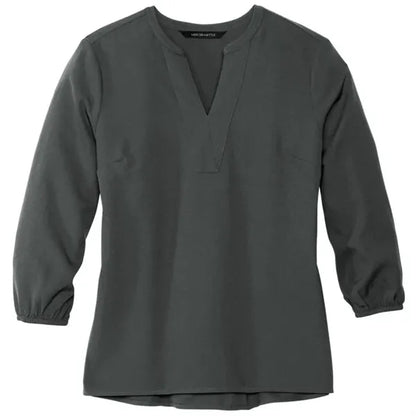 MERCER+METTLE Women's Stretch Crepe 3/4-Sleeve Blouse