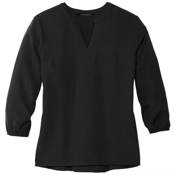 MERCER+METTLE Women's Stretch Crepe 3/4-Sleeve Blouse
