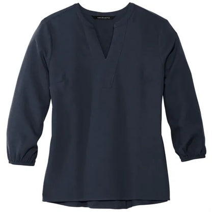 MERCER+METTLE Women's Stretch Crepe 3/4-Sleeve Blouse