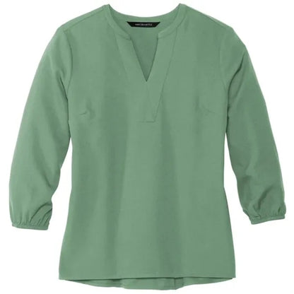 MERCER+METTLE Women's Stretch Crepe 3/4-Sleeve Blouse