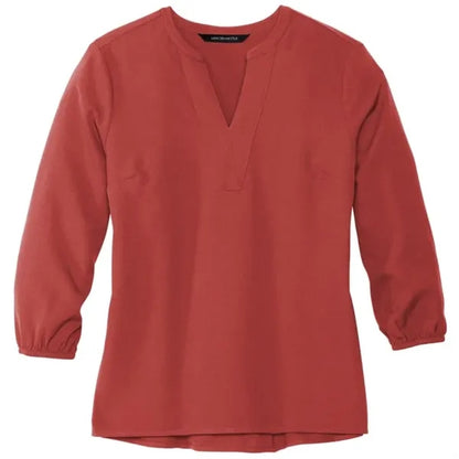 MERCER+METTLE Women's Stretch Crepe 3/4-Sleeve Blouse