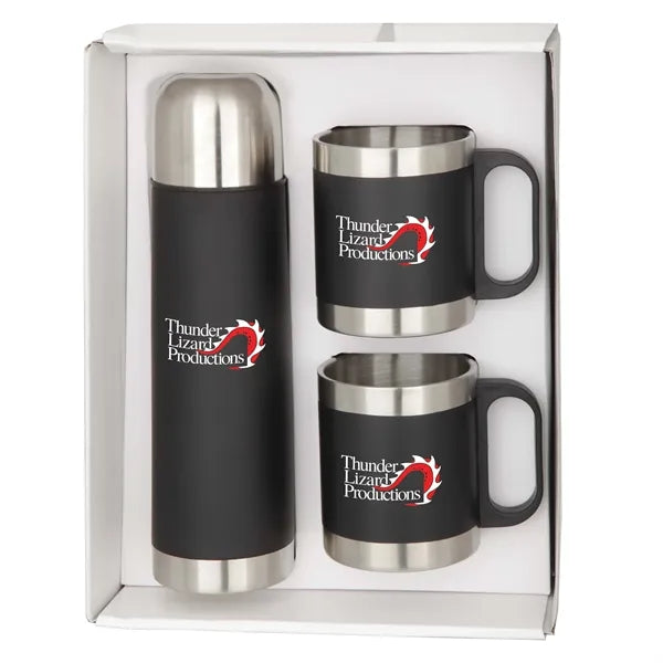 Stainless Steel Mugs and Thermos Gift Set