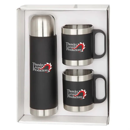 Stainless Steel Mugs and Thermos Gift Set