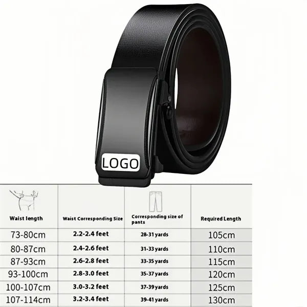 Mens Automatic PU Ratchet Dress Belt