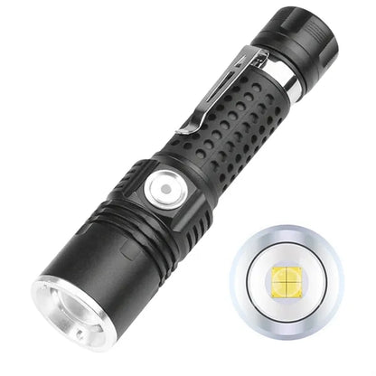 Multi-Function Zoom LED Flashlight - Compact & Rechargeable