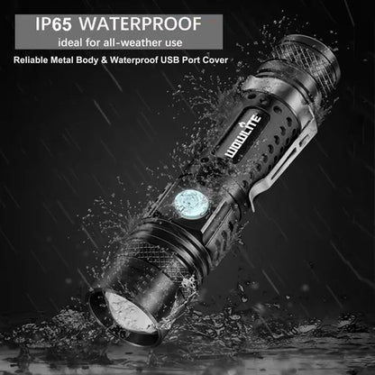 Multi-Function Zoom LED Flashlight - Compact & Rechargeable
