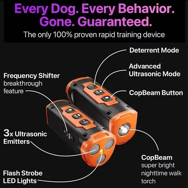 Ultrasonic Dog Trainer - Bark Control with LED Light