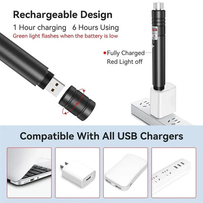 USB Laser Pointer - Rechargeable Long Range Beam
