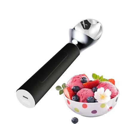 Heated Ice Cream Scoop - Stainless Steel & Ergonomic