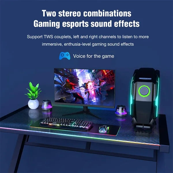 Portable Mini Bluetooth Speaker - Magnetic Base & RGB LED