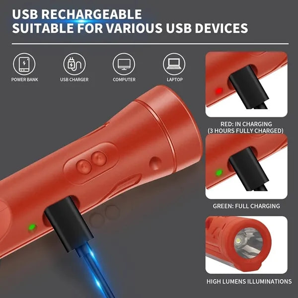 Emergency Safety Flashlight - Window Breaker & Strobe Light