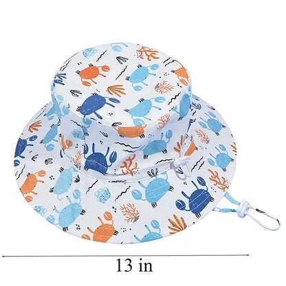 Kids Sun Protection Beach Hat w/ Wide Brim