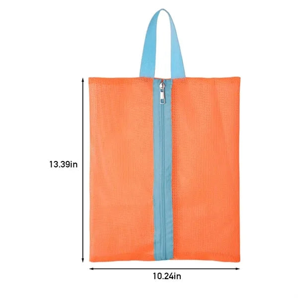 Portable travel mesh beach shoe slippers storage bag