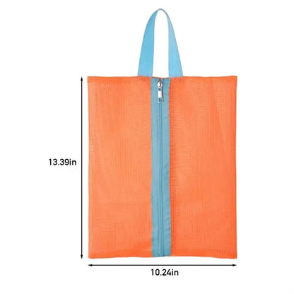 Portable travel mesh beach shoe slippers storage bag