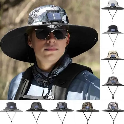 Outdoor Sun Hat With Solar-Powered