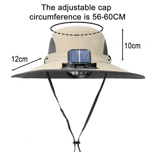 Outdoor Sun Hat With Solar-Powered