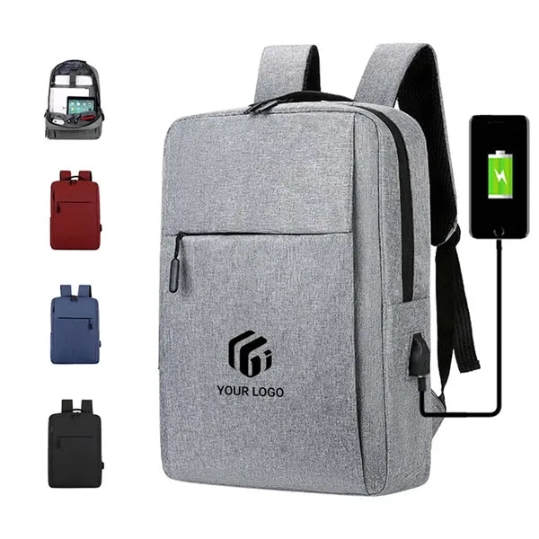Expandable Business Laptop Backpack with USB Charging Port