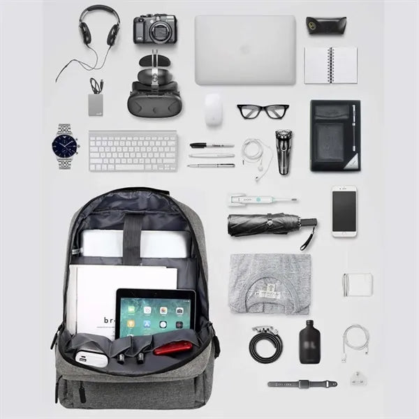 Expandable Business Laptop Backpack with USB Charging Port
