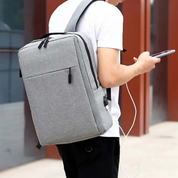 Expandable Business Laptop Backpack with USB Charging Port
