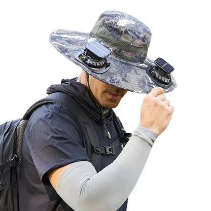 Solar Dual Fan Outdoor Sun Hat