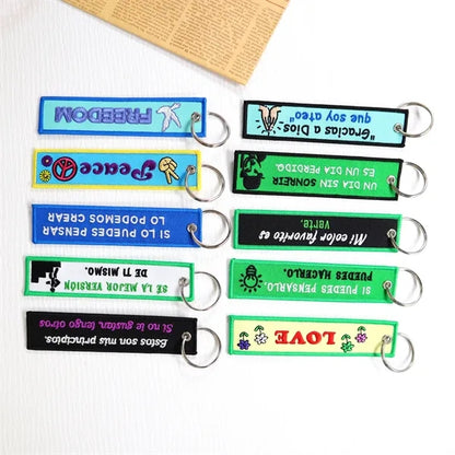 Customized Embroidery Keychain Tag