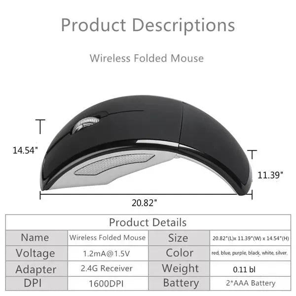2.4ghz Wireless Foldable Mouse