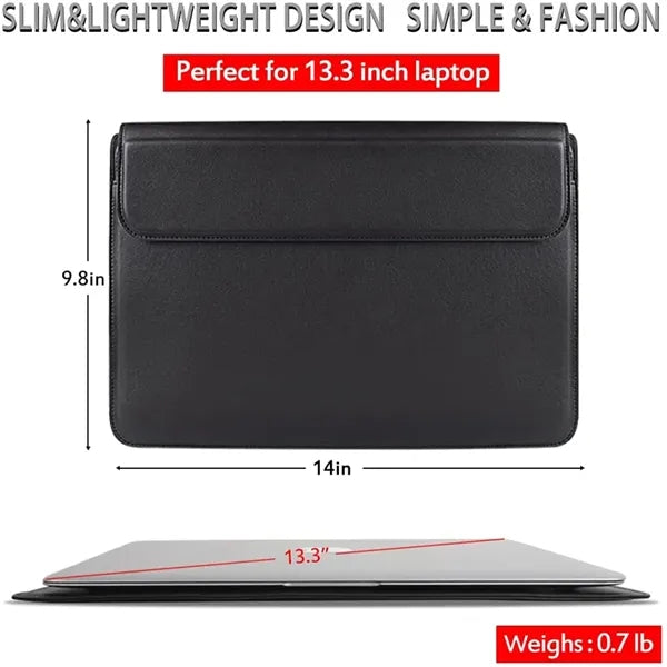 13inch PU Leather Laptop Sleeve with Stand