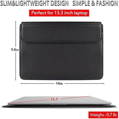 13inch PU Leather Laptop Sleeve with Stand