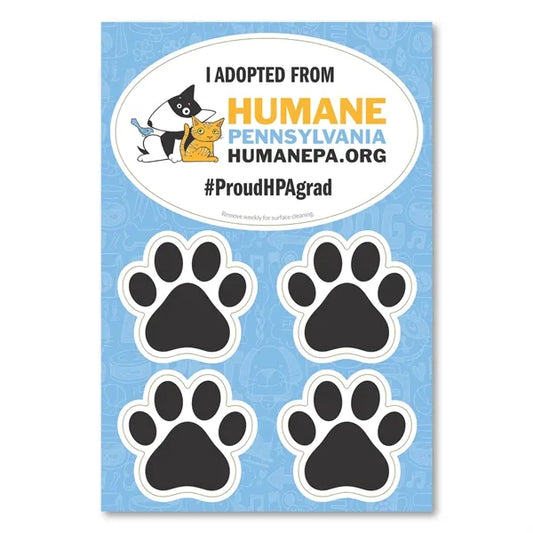 2 in 1 Oval Car Magnet with 4 Paw Prints