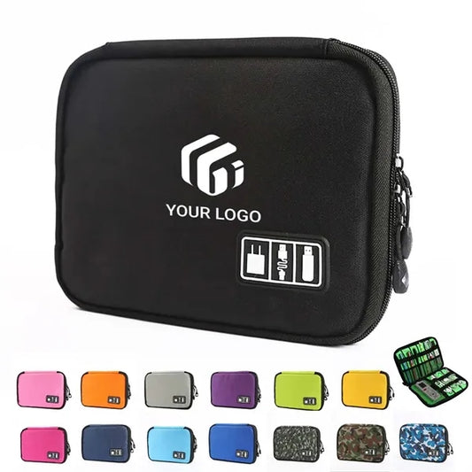 Electronic accessories portable travel cable organizer pouch