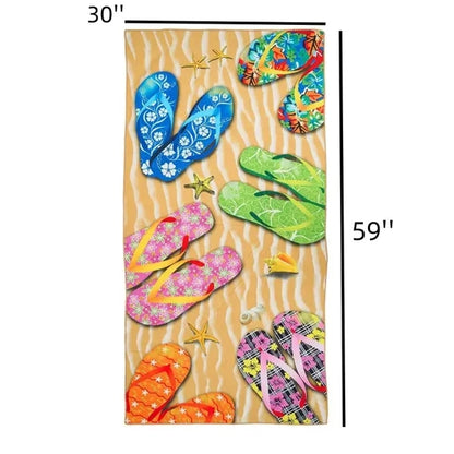 30"x59" Sublimated Sand Proof Waffle Microfiber Beach Towel