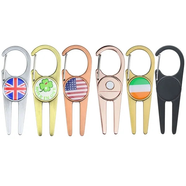 Zinc Alloy Creative Glue Label Golf Green Ball Fork