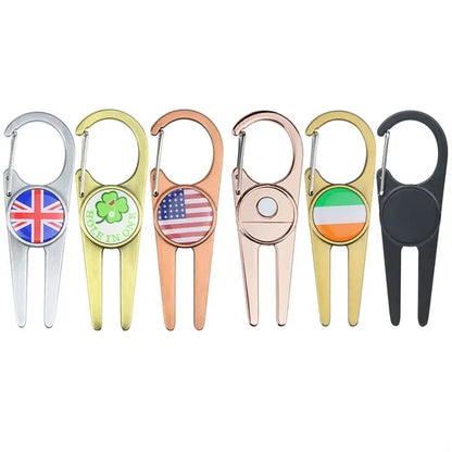 Zinc Alloy Creative Glue Label Golf Green Ball Fork