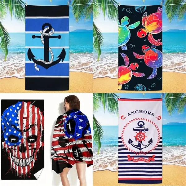 32"x63" Dye Sublimation Cooling Towels Custom Outdoor Beach