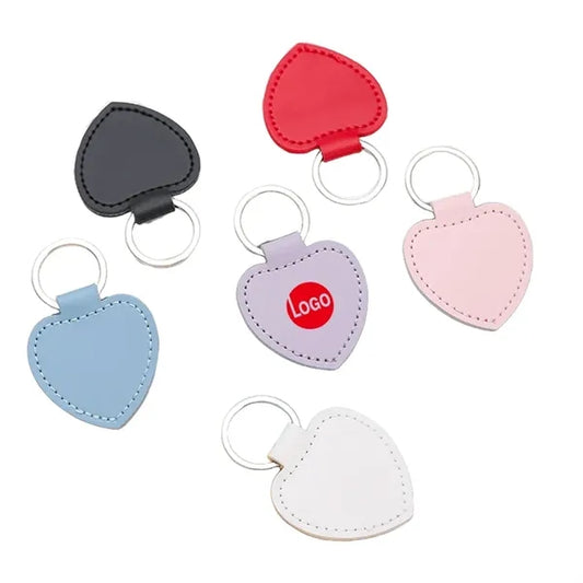 Heart-Shaped Leather Keychain Pendant Gift