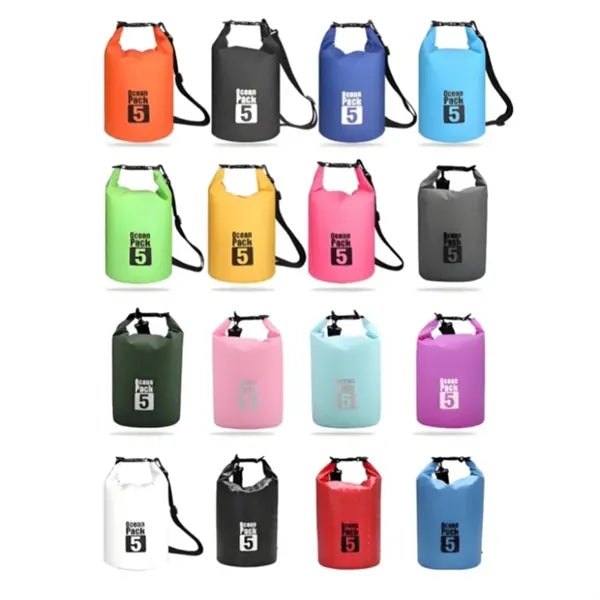 500D Pvc Eco Waterproof Dry Bag 15L w/Single Shoulder Strap