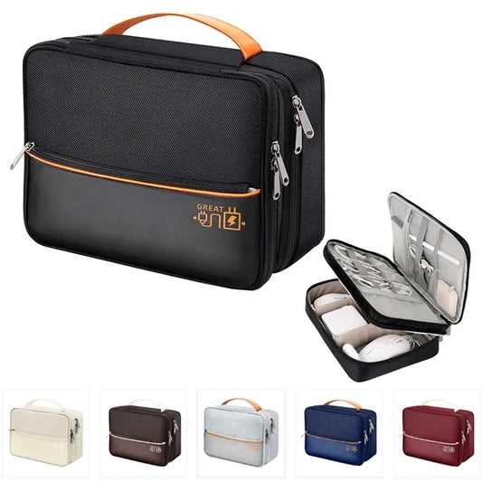 Double Layer Travel Cable Organizer Bag