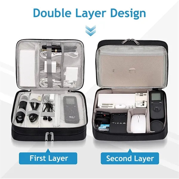 Double Layer Travel Cable Organizer Bag
