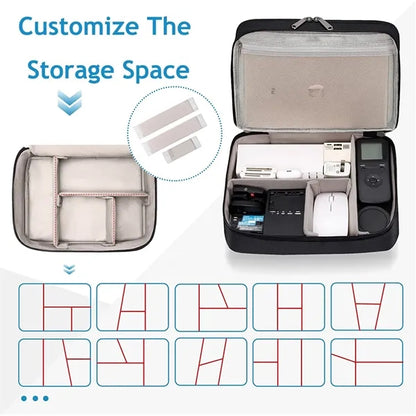 Double Layer Travel Cable Organizer Bag