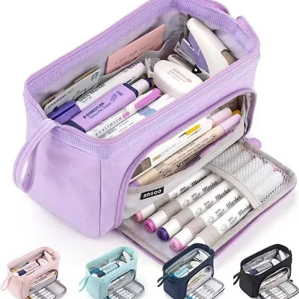 Double Layer Canvas Pencil Case