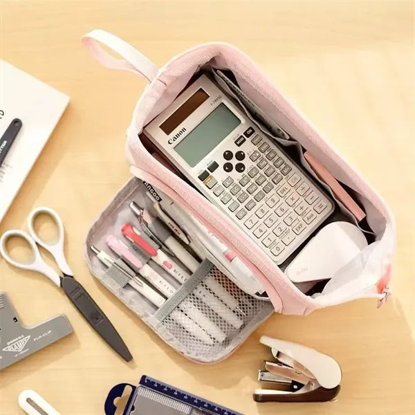 Double Layer Canvas Pencil Case