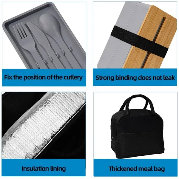 Bamboo Lid Lunch Box Set