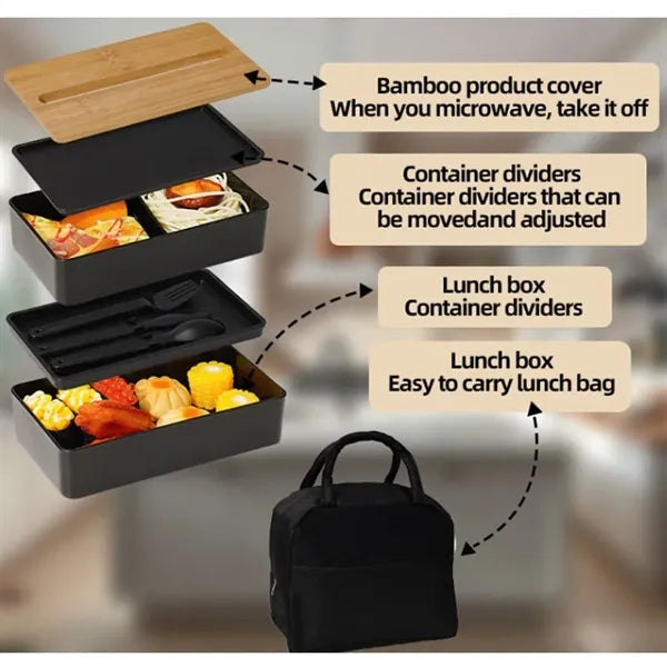 Bamboo Lid Lunch Box Set