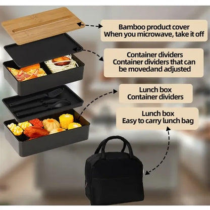 Bamboo Lid Lunch Box Set