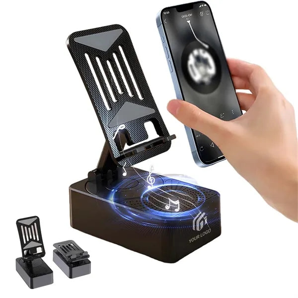 Rotatable wireless bluetooth speaker cell phone stand